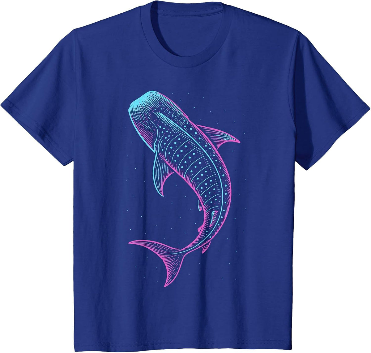 Whale Shark Illustration Colorful T-Shirt - Royal Blue