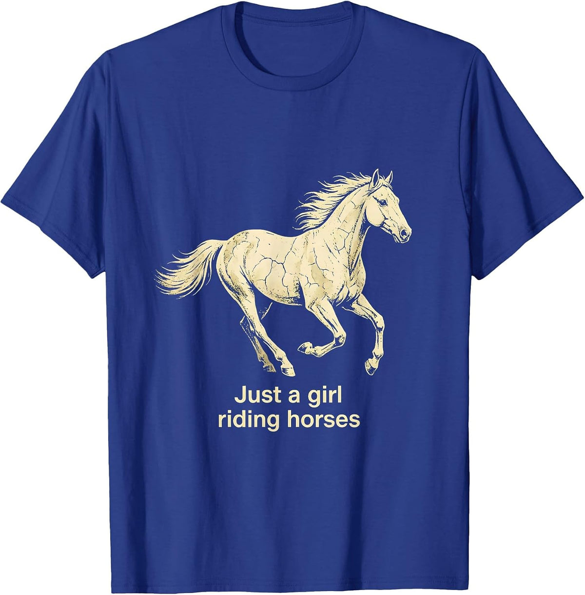 Men's Just a Girl Riding Horses Equestrian Design T-Shirt - Royal Blue