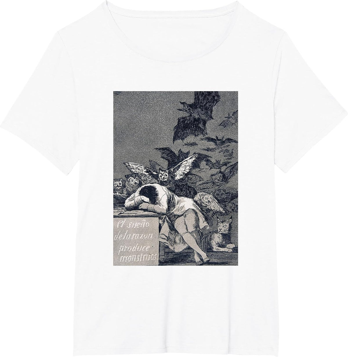 Francisco Goya - The Sleep of Reason Produces Monsters T-Shirt - White