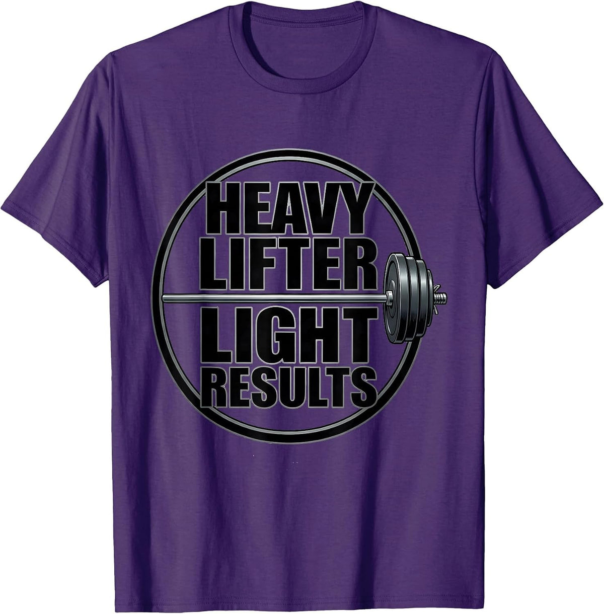 Men's Heavy Lifter Light Results Funny Gym Workout Weightlifting T-Shirt - Purple