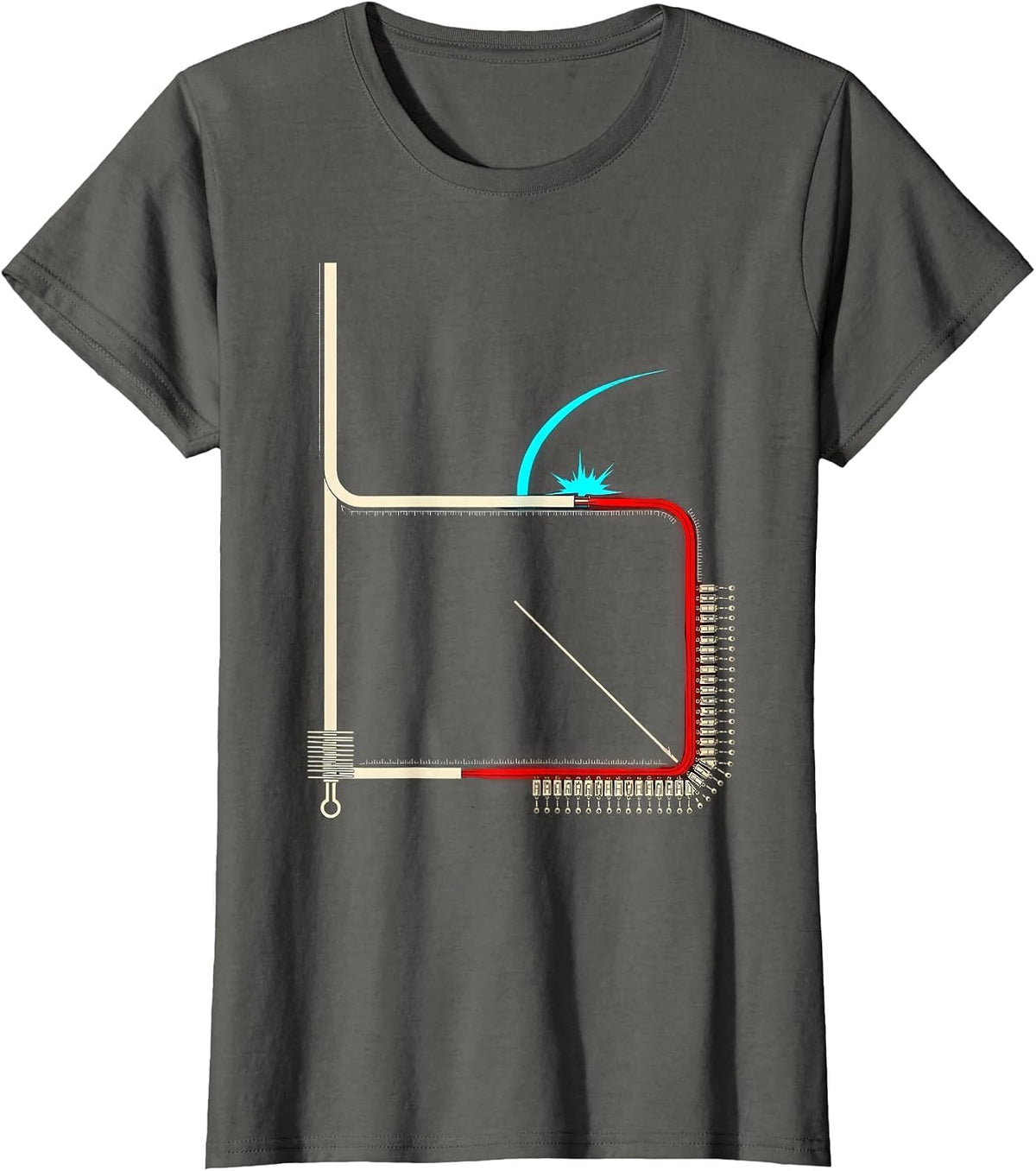 Women's Electrician Trade Pride Humor Lineman Gift T-Shirt - Asphalt Grey