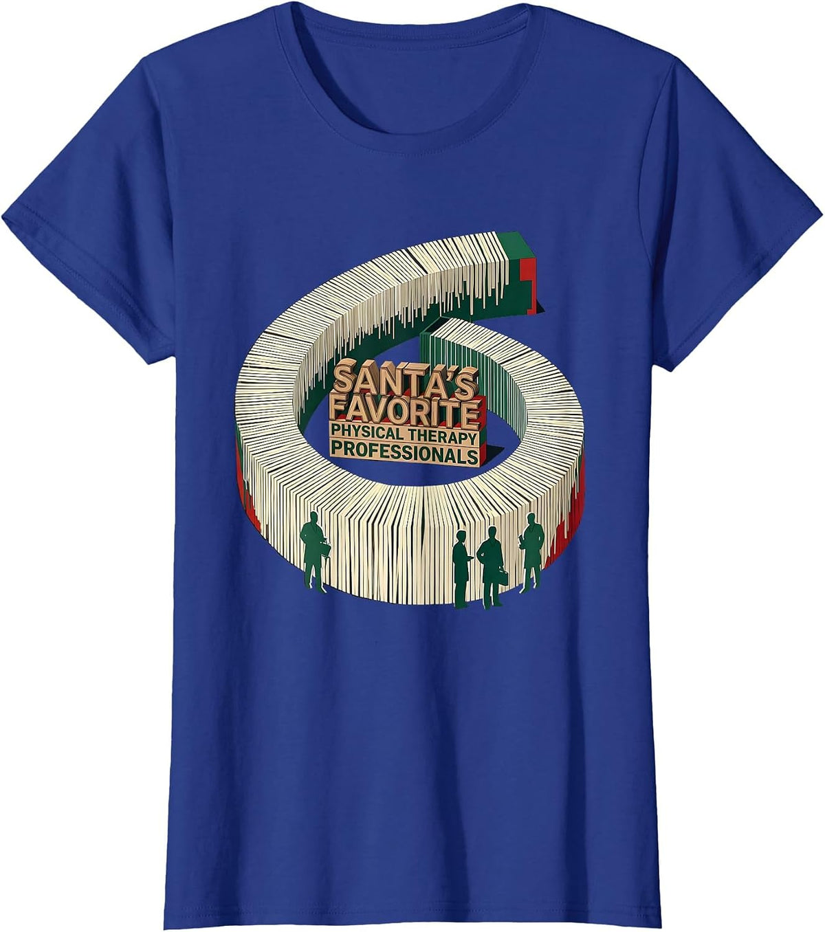 Women's Santa's Favorite Physical Therapy Professionals PT T-Shirt - Royal Blue