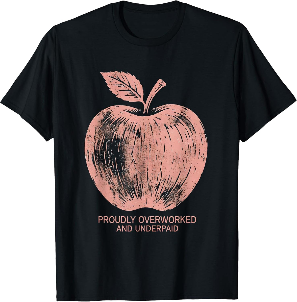 Men's Proudly Overworked and Underpaid Worker Design T-Shirt - Black
