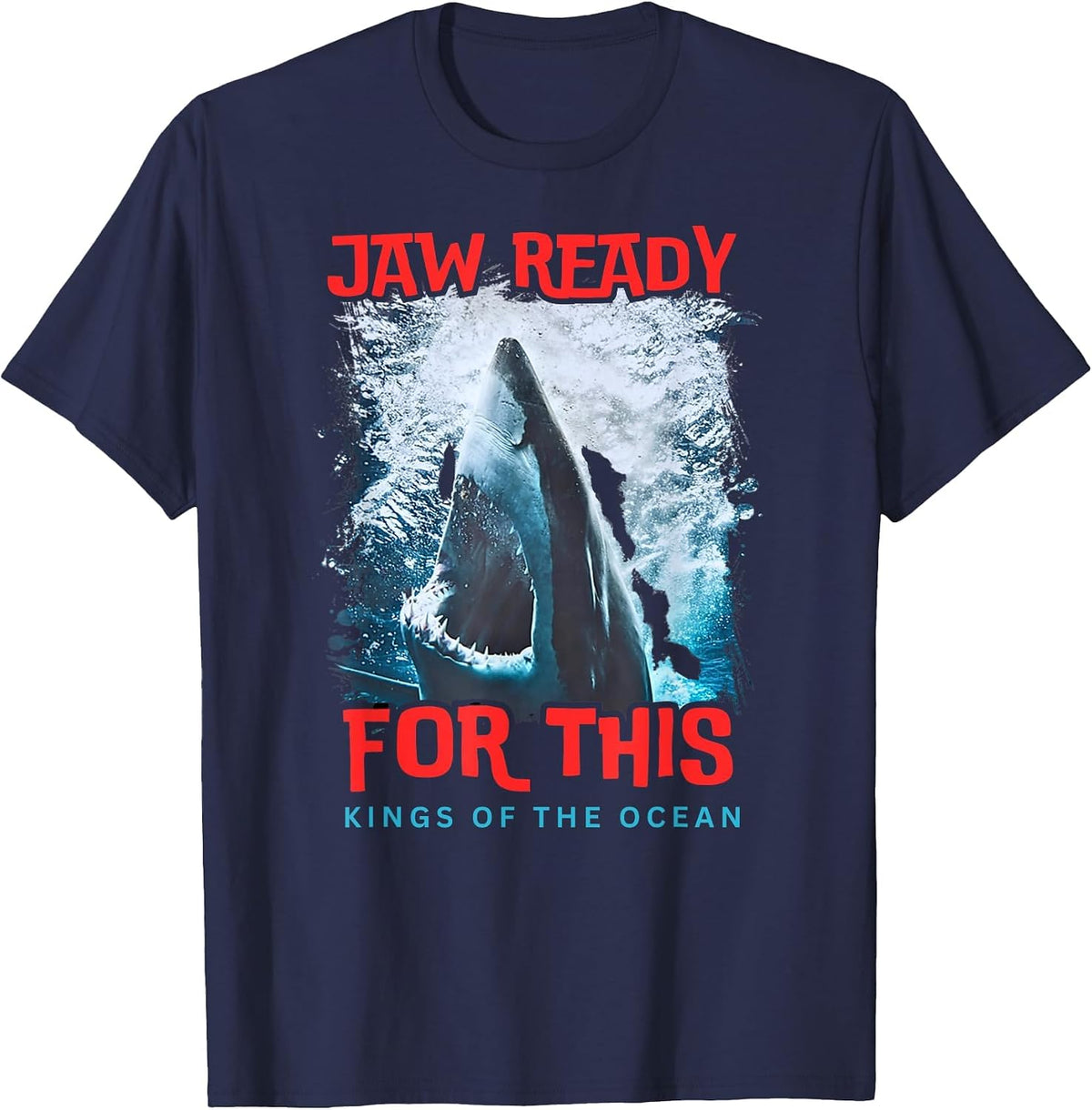 Shark Ocean Wildlife Week Summer 2026 Jaw Ready for This Men T-Shirt - Navy Blue