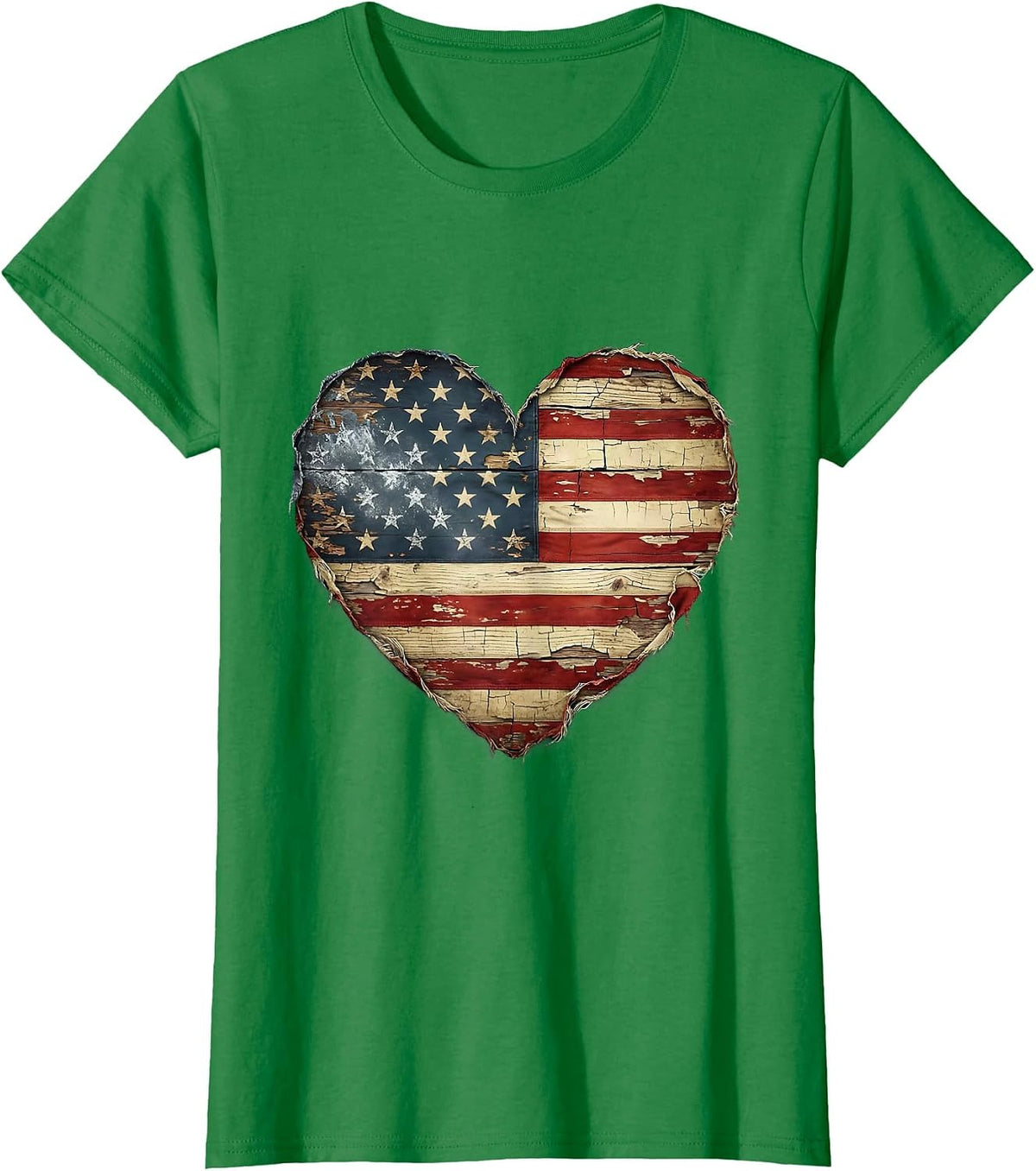 Bald Eagle Wildflower Perch American Nature Design T-Shirt - Kelly Green