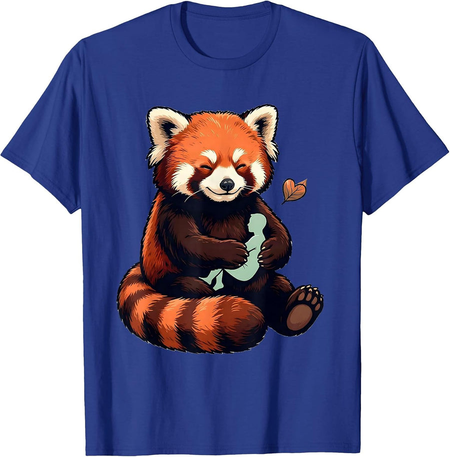 Plush Red Panda Cute Kawaii Animal Lover Gift T-Shirt - Royal Blue