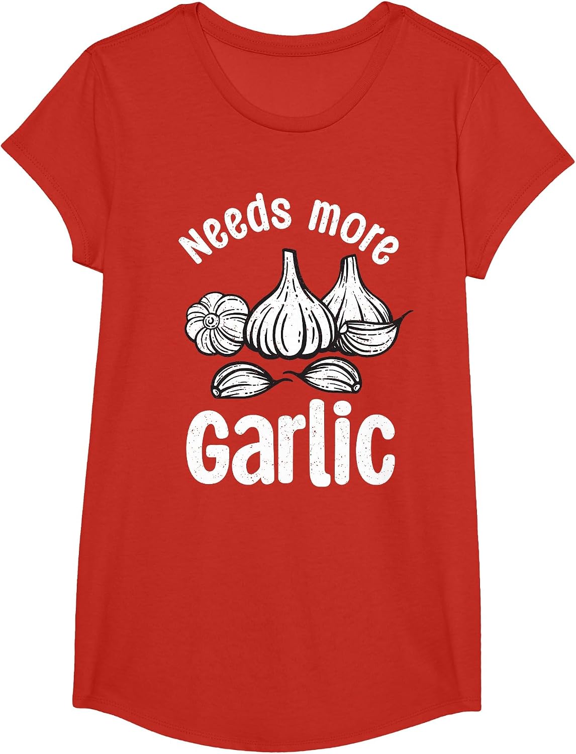 Garlic Art for Men Women Chef Cook Asian Food Garlic Lover T-Shirt - Girls Red