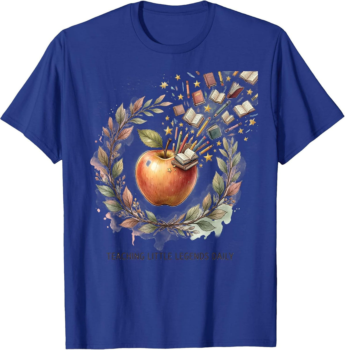 Teaching Little Legends Daily Elementary Teacher T-Shirt - Royal Blue