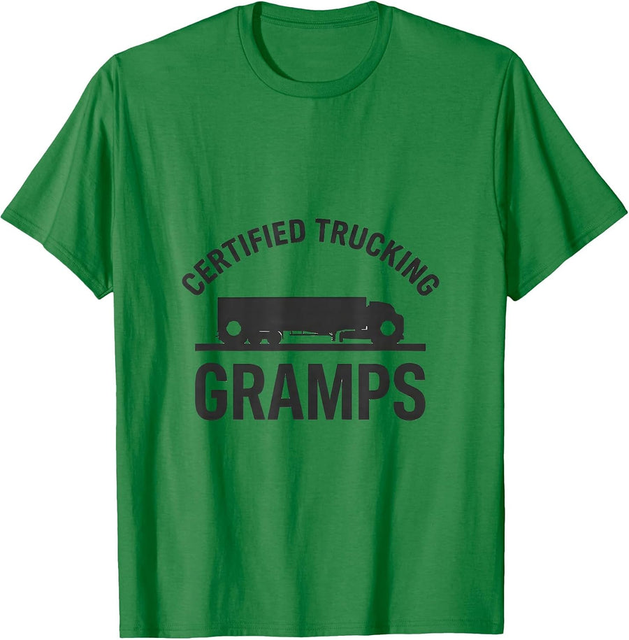Men's Certified Trucking Gramps Funny Trucker Gift for Trucking T-Shirt - Kelly Green