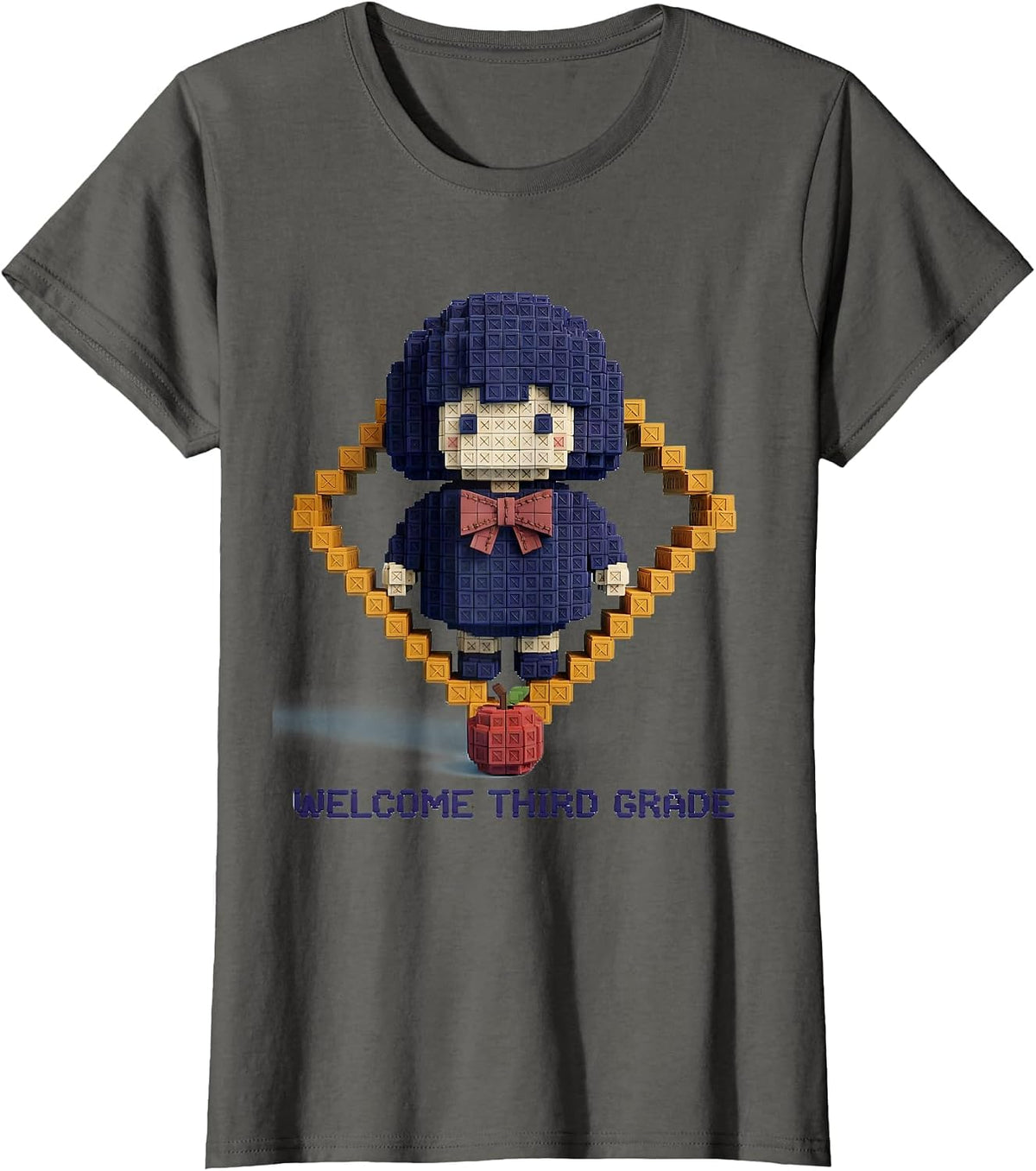 Women's Welcome Third Grade Cute Dumpling Girl Back to School T-Shirt - Asphalt Grey