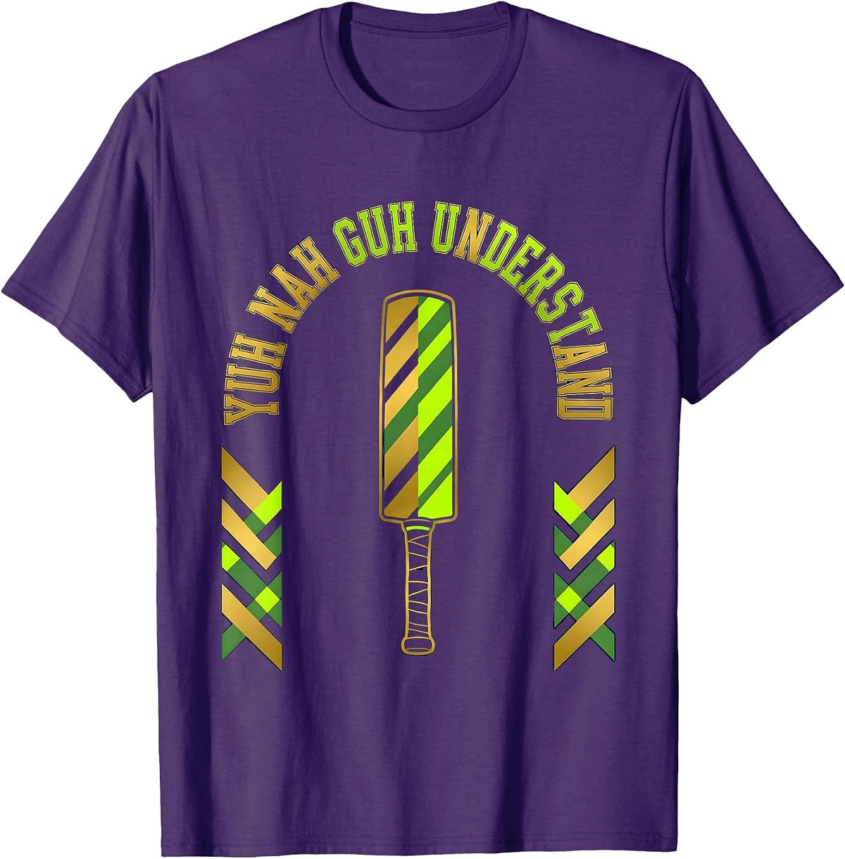 Yuh Nah Guh Understand Bold Varsity Jamaican Heritage Pride T-Shirt - Purple