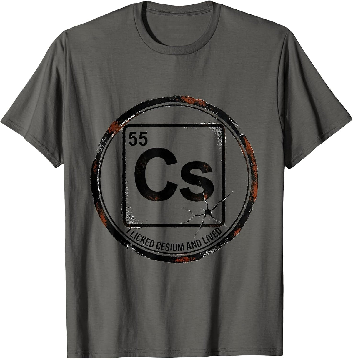 I Licked Cesium And Lived Funny Science Teacher Chemistry T-Shirt - Asphalt Grey