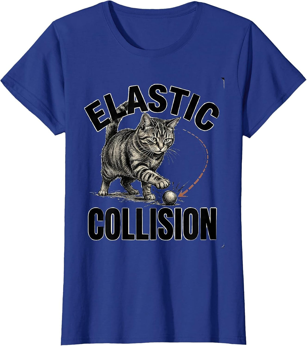 Women's Elastic Collision Funny Cat Physics Humor Design For Cat T-Shirt - Royal Blue