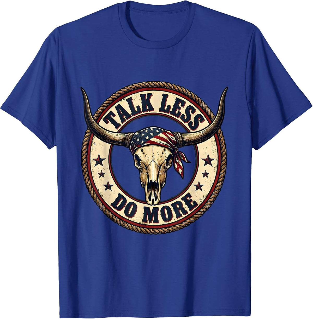 Talk Less Do More Motivational Graphic Design T-Shirt - Royal Blue