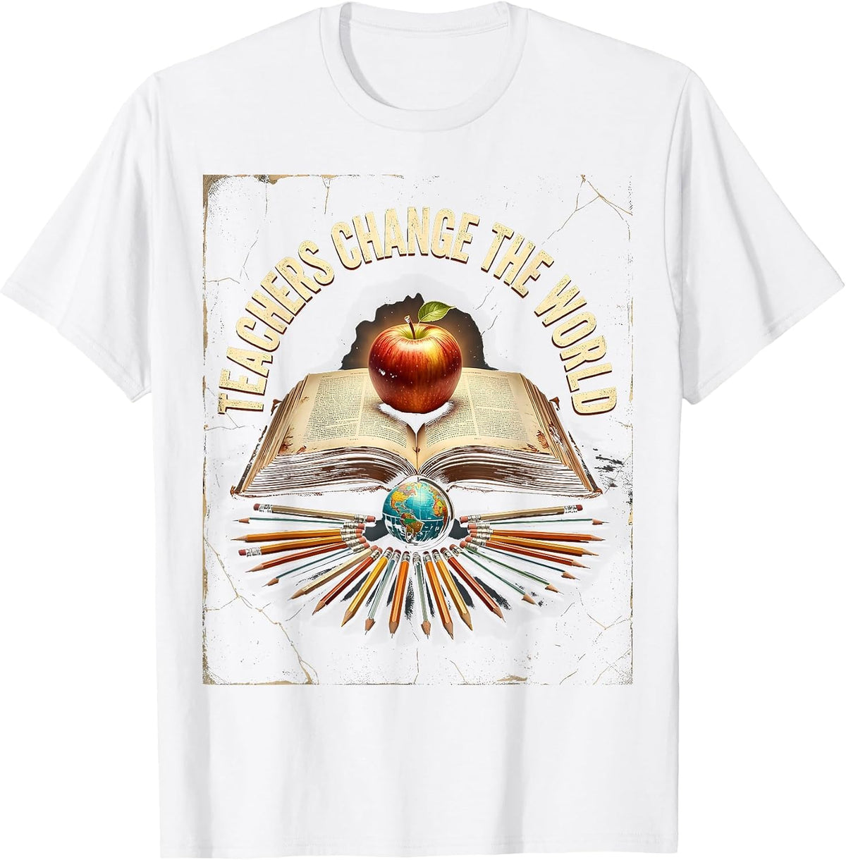 Teachers Change The World Elementary Design T-Shirt - White