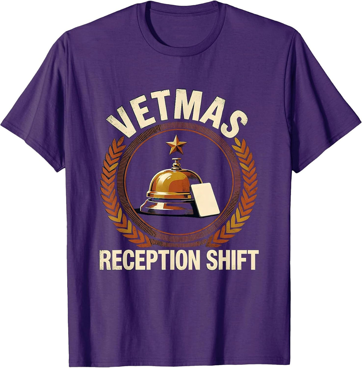 Men's Vetmas Reception Shift Funny Vet Tech Christmas Occupational T-Shirt - Purple