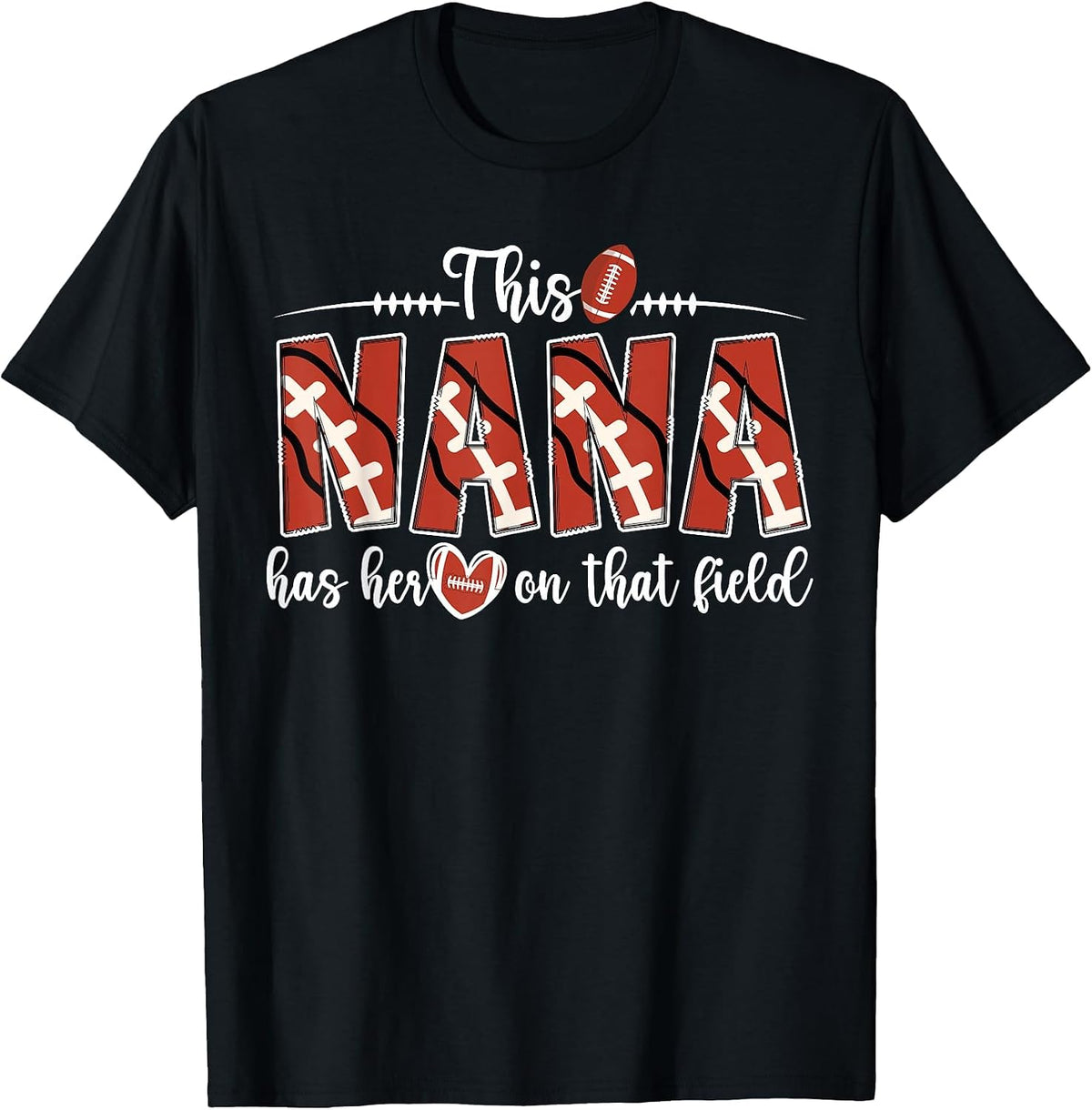 Football Nana of A Football Player Nana T-Shirt - Black