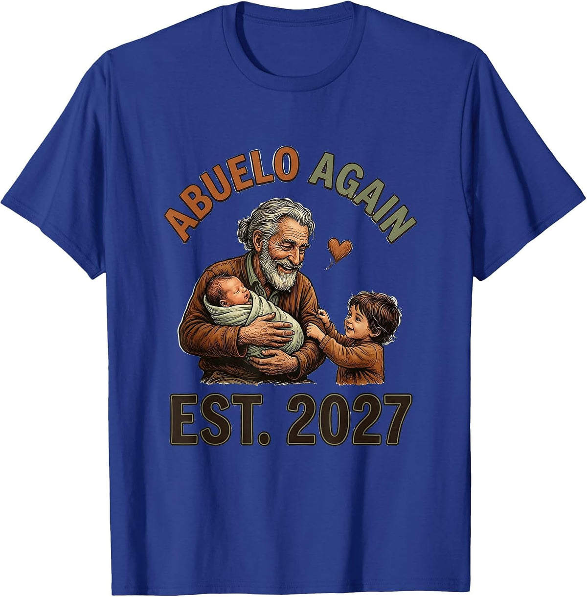Abuelo Again Est 2027 Grandparent Announcement Design T-Shirt - Royal Blue