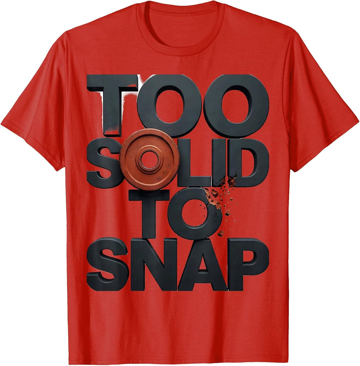 Men's Too Solid To Snap Funny Gingerbread Man Gym Weightlifting T-Shirt - Red