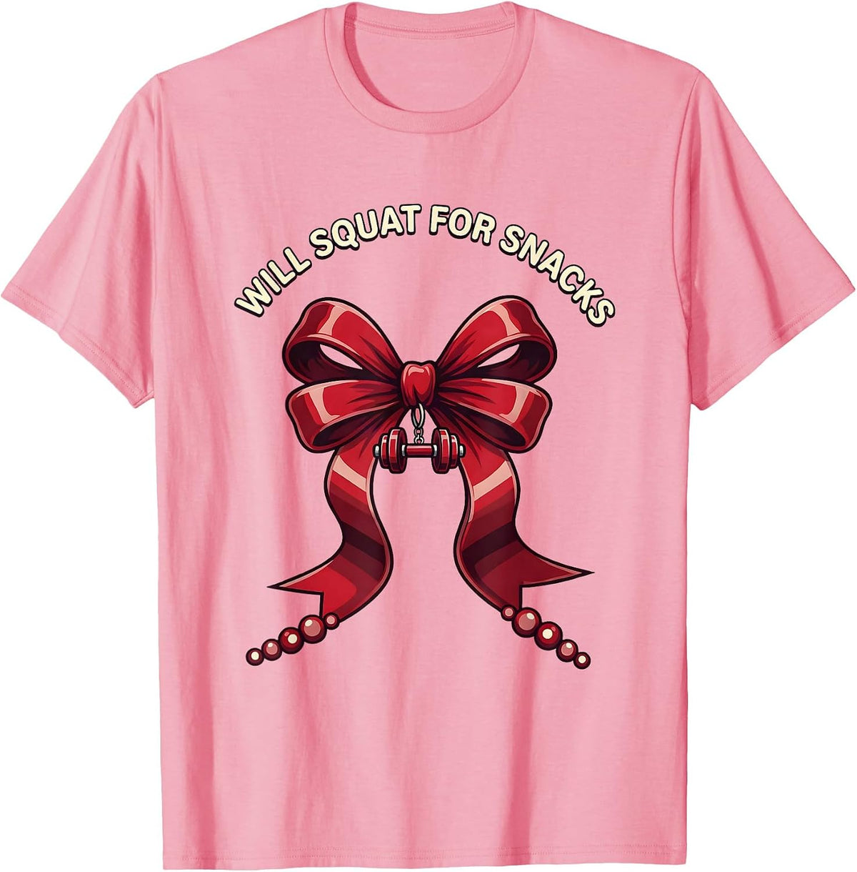 Men's Will Squat For Snacks Funny Gym Design T-Shirt - Pink