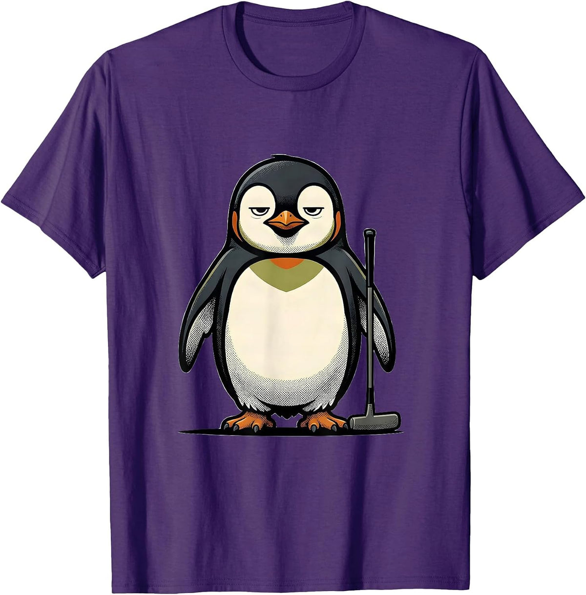 Men's Flight Was Never An Option Penguin Mascot Logo Novelty Humor T-Shirt - Purple