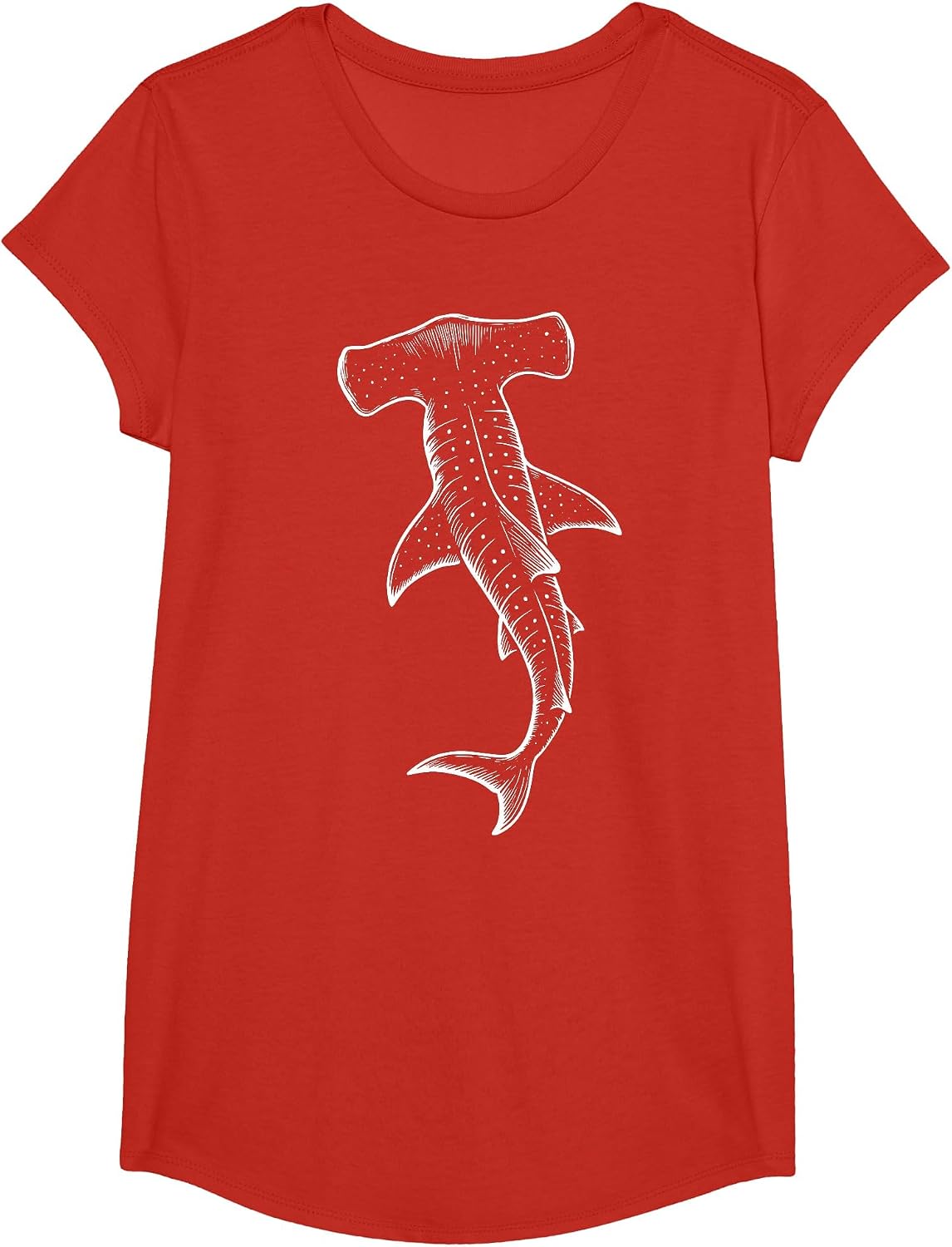 Hammerhead Shark T-Shirt - Girls Red