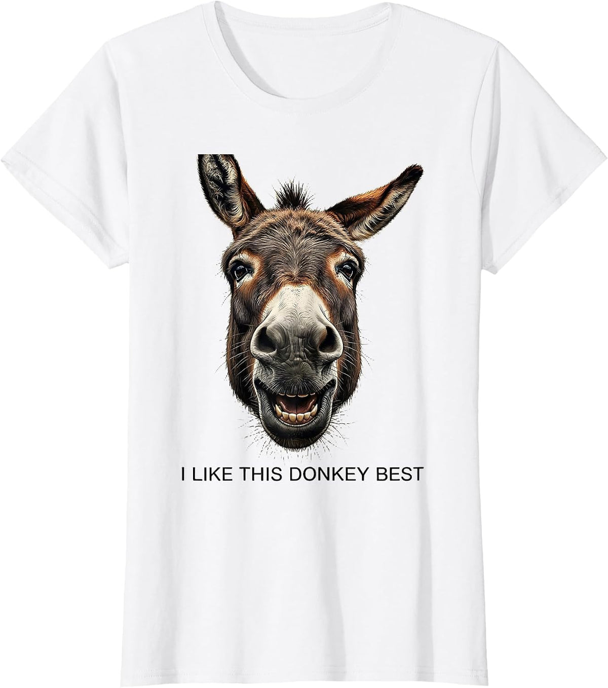 I Like This Donkey Best Funny Donkey Farm Animal Humor T-Shirt - White
