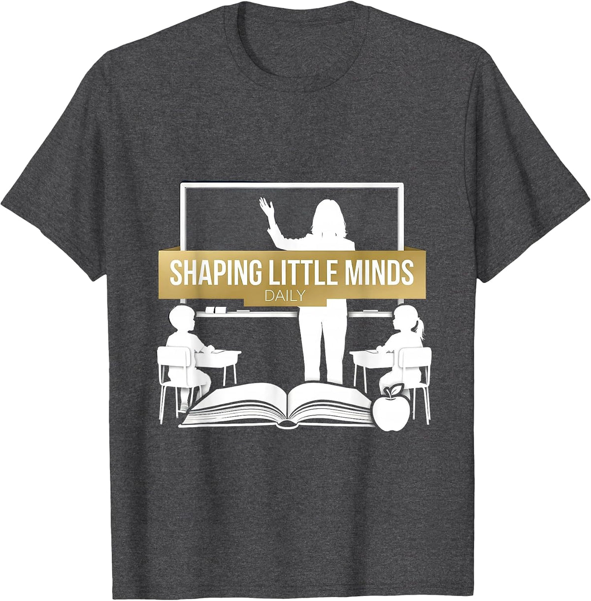 Shaping Little Minds Daily Elementary Teacher T-Shirt - Dark Heather Grey
