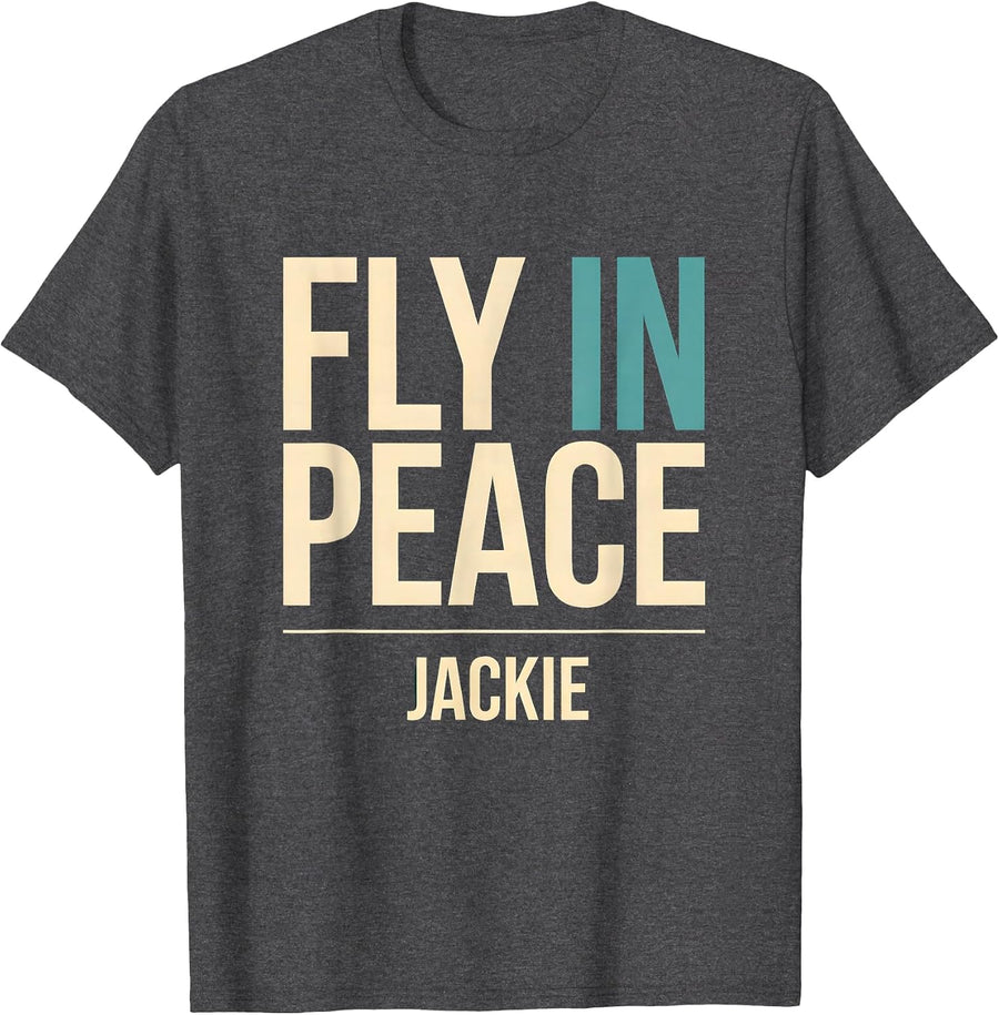 Men's Fly In Peace, Jackie Memorial Bald Eagle Nature Lover T-Shirt - Dark Heather Grey