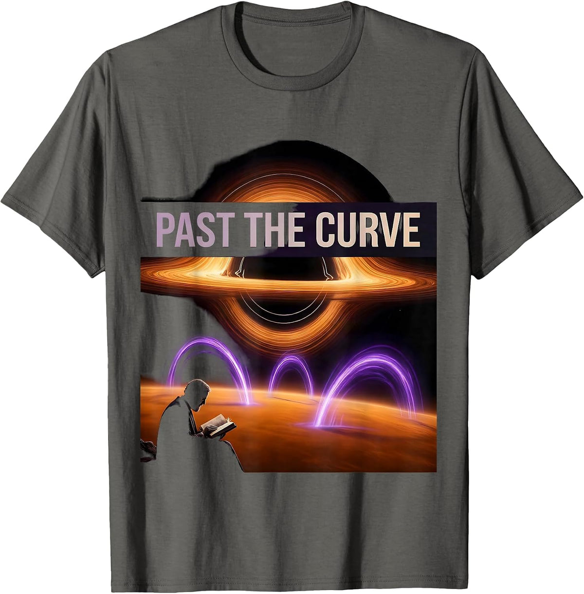 Past the Curve Astrophysics Science Education Physics Lover T-Shirt - Asphalt Grey