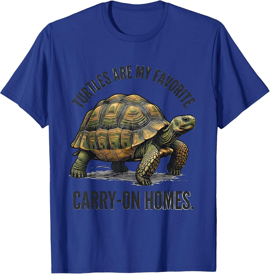 Turtles Are My Favorite Carry-On Homes Funny Tortoise Lover T-Shirt - Royal Blue