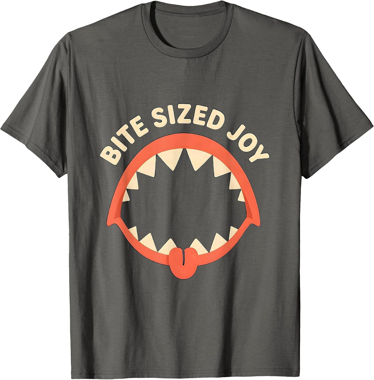 Men's Bite Sized Joy Funny Shark Lover Wildlife Ocean Animal Humor T-Shirt - Asphalt Grey
