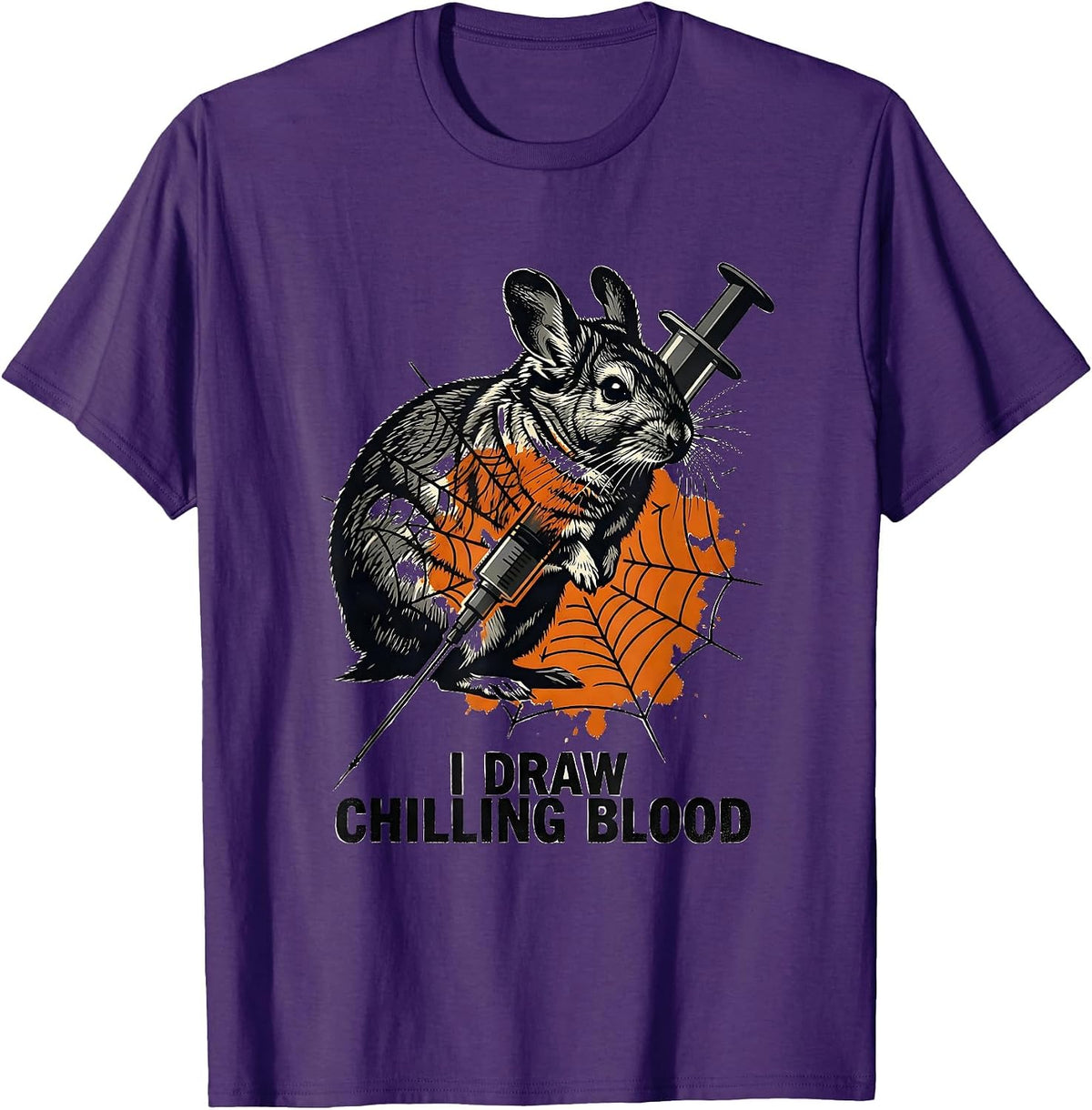 Men's I Draw Chilling Blood Funny Vet Tech Halloween Workplace T-Shirt - Purple