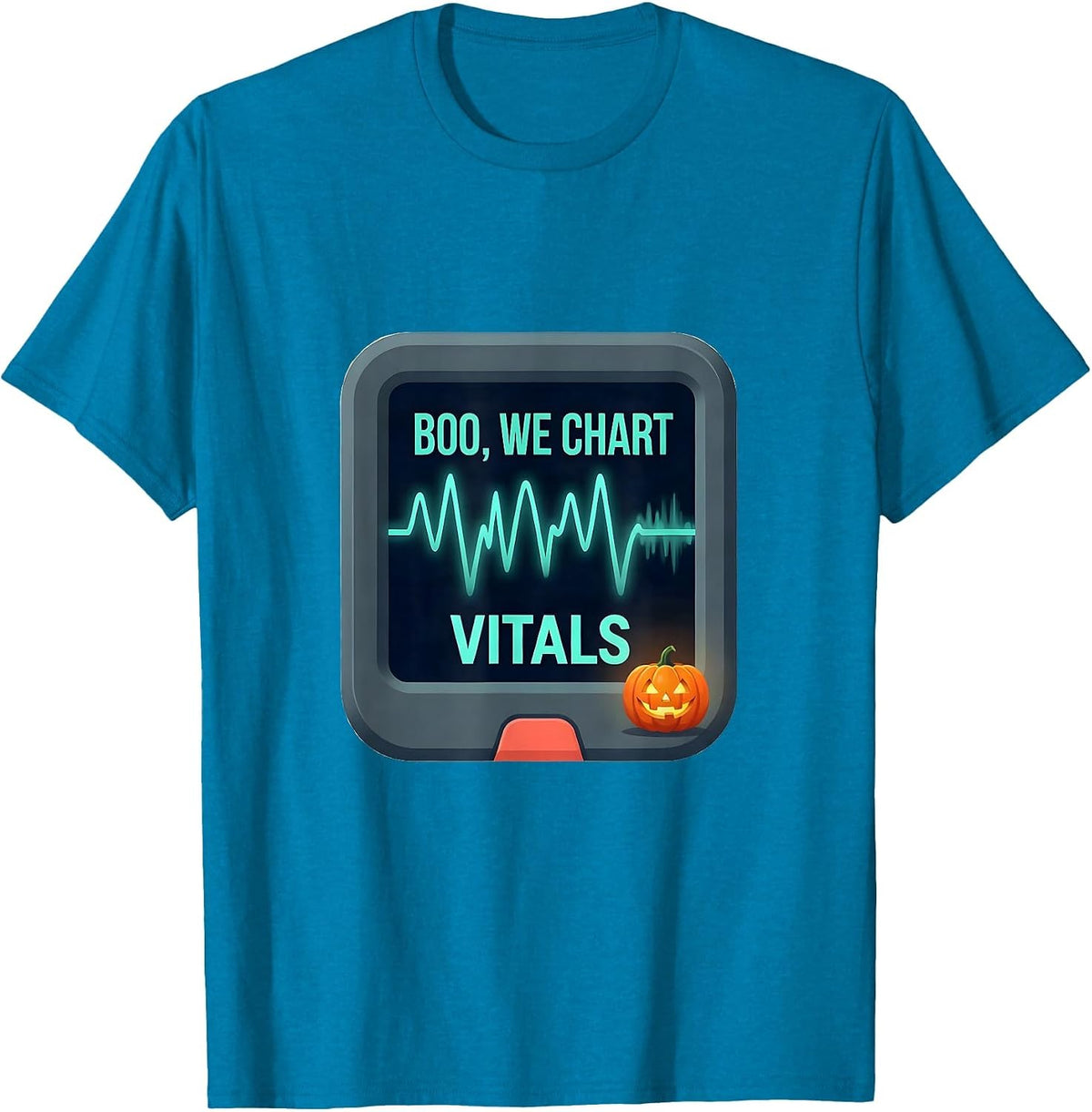 Boo We Chart Vitals Funny Vet Tech Halloween Veterinary T-Shirt - Sapphire Blue