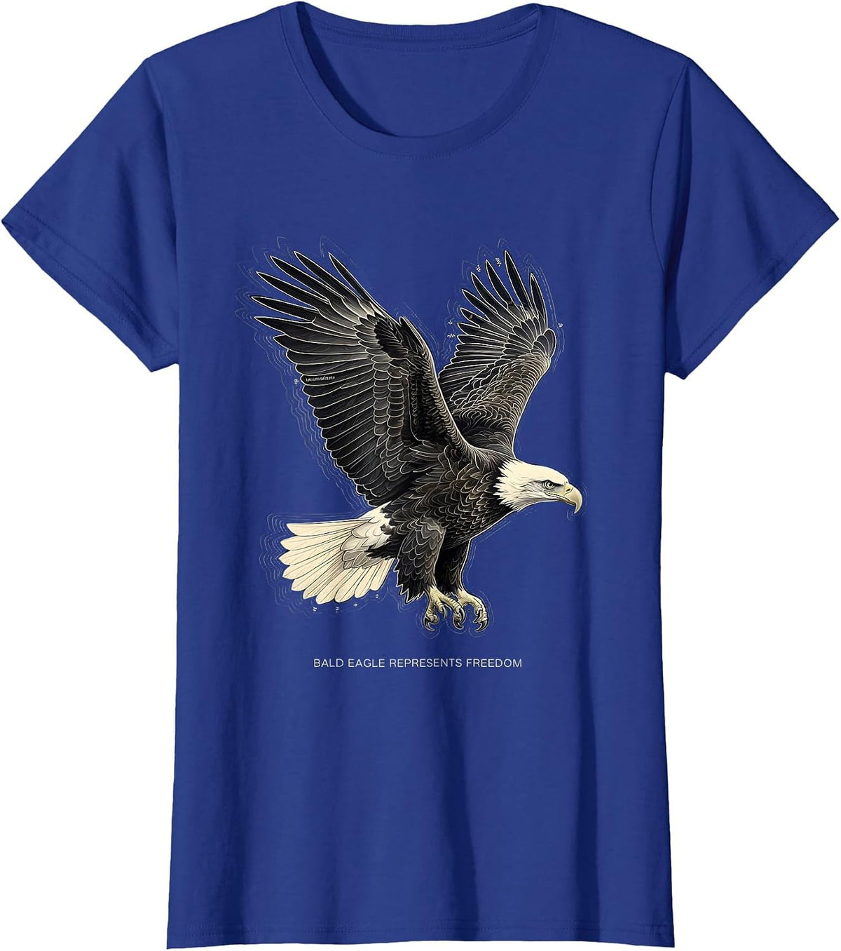 Women's Bald Eagle Represents Freedom Patriotic Wildlife Bird Nature T-Shirt - Royal Blue