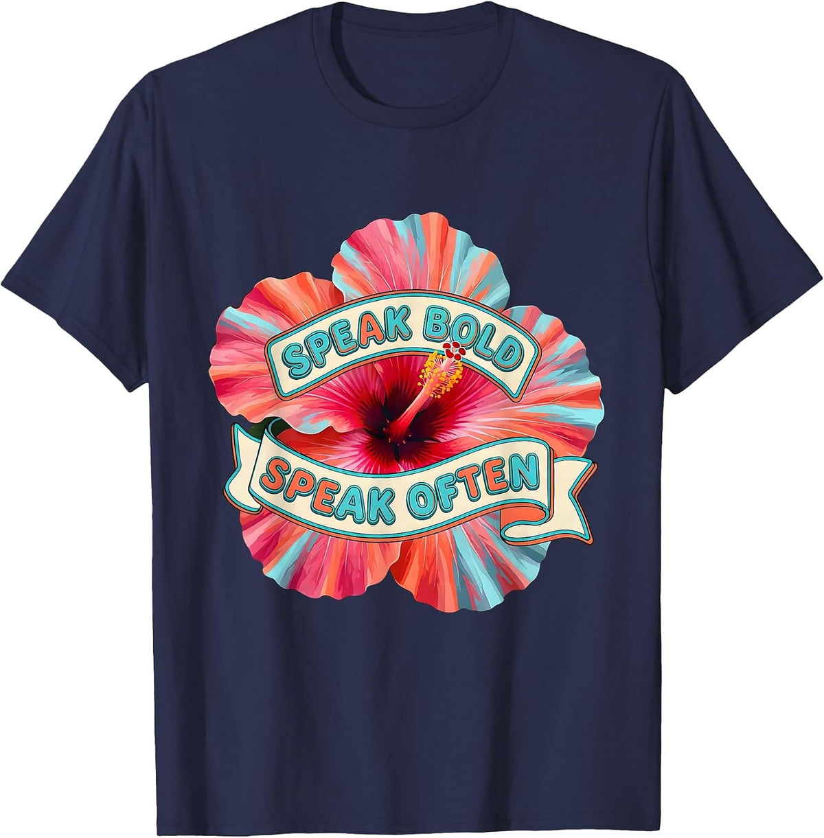 Speak Bold Speak Often Free Speech Design T-Shirt - Navy Blue