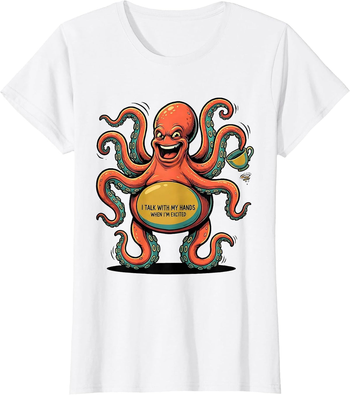 Women's I Talk With My Hands When I'm Excited Funny Neurodivergent T-Shirt - White