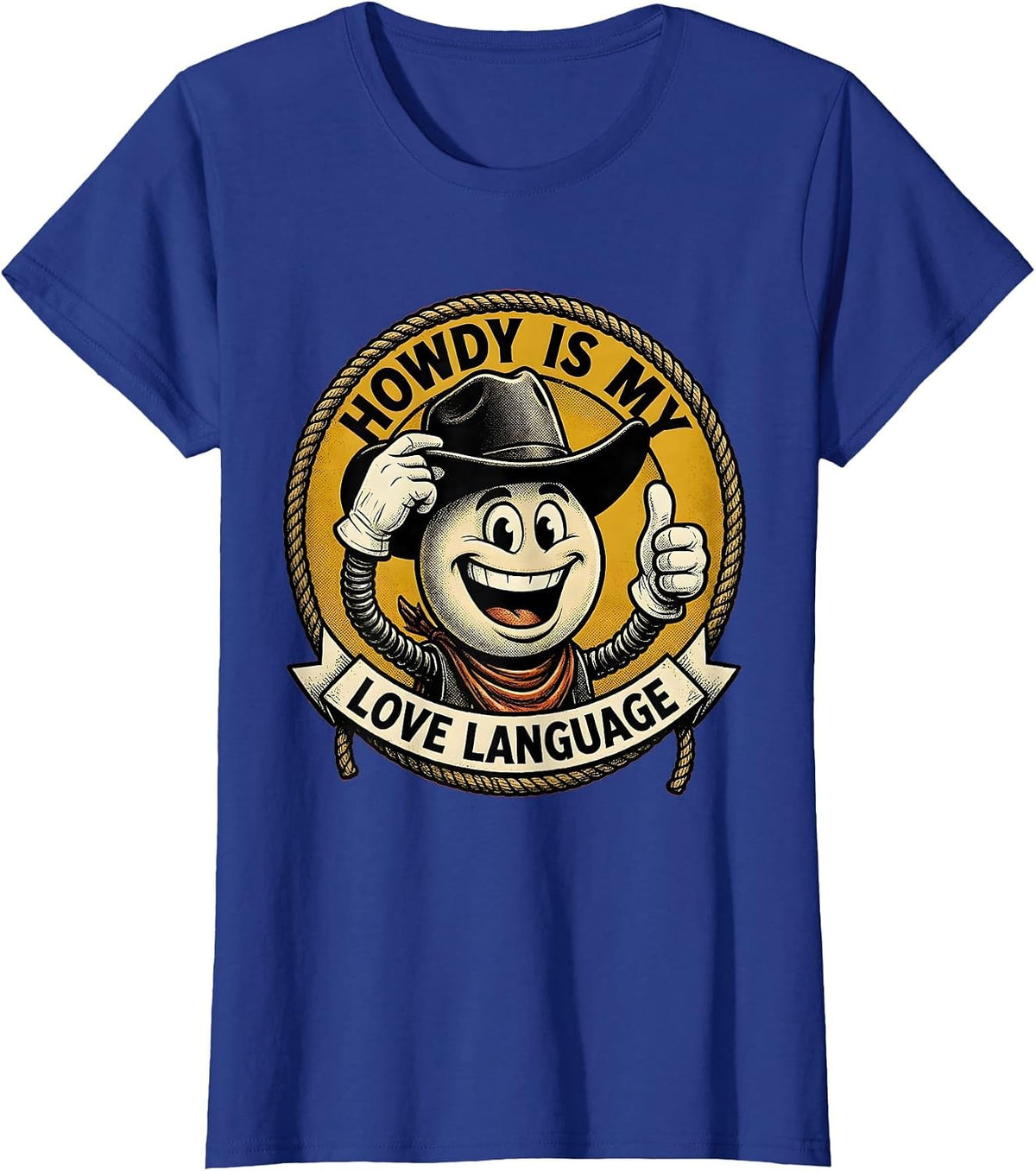 Women's Howdy Is My Love Language Western Design T-Shirt - Royal Blue