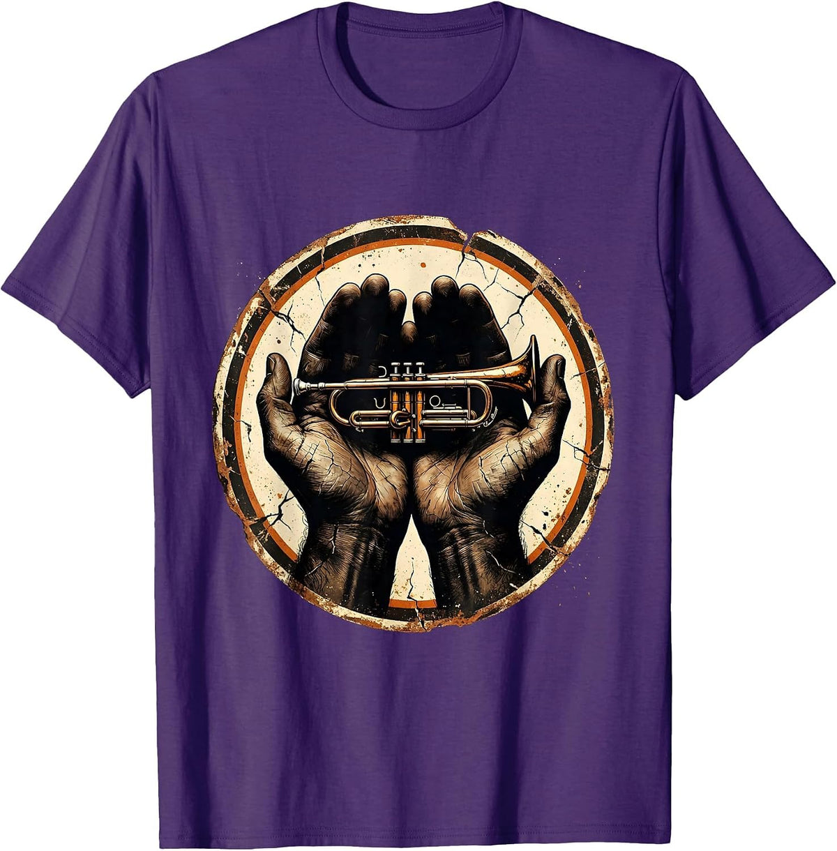 Band Mom Trumpet Hands Graphic Tee T-Shirt - Purple