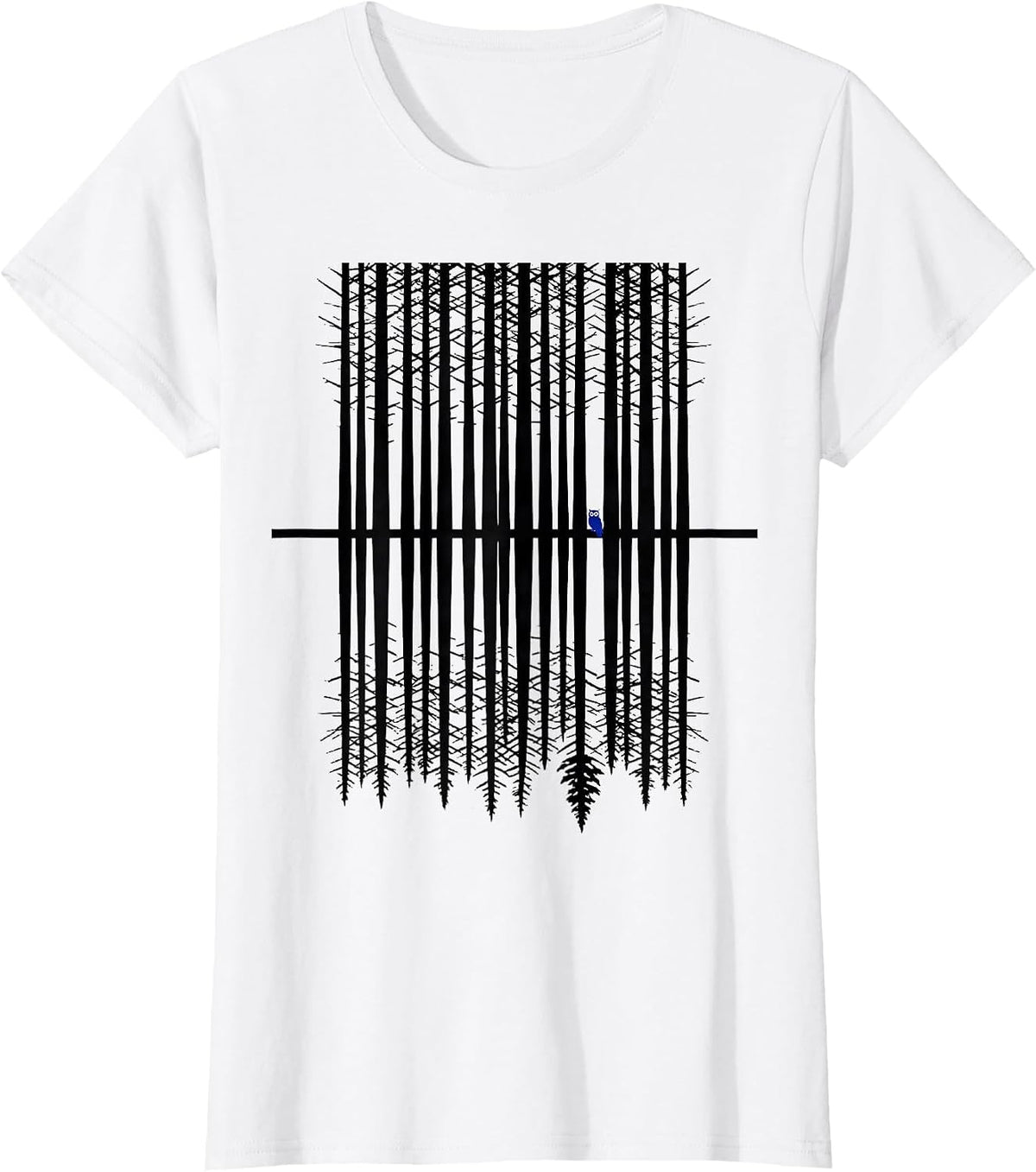 Spruce Trunk Reflection Forest Wildlife Nature Lover T-Shirt - White