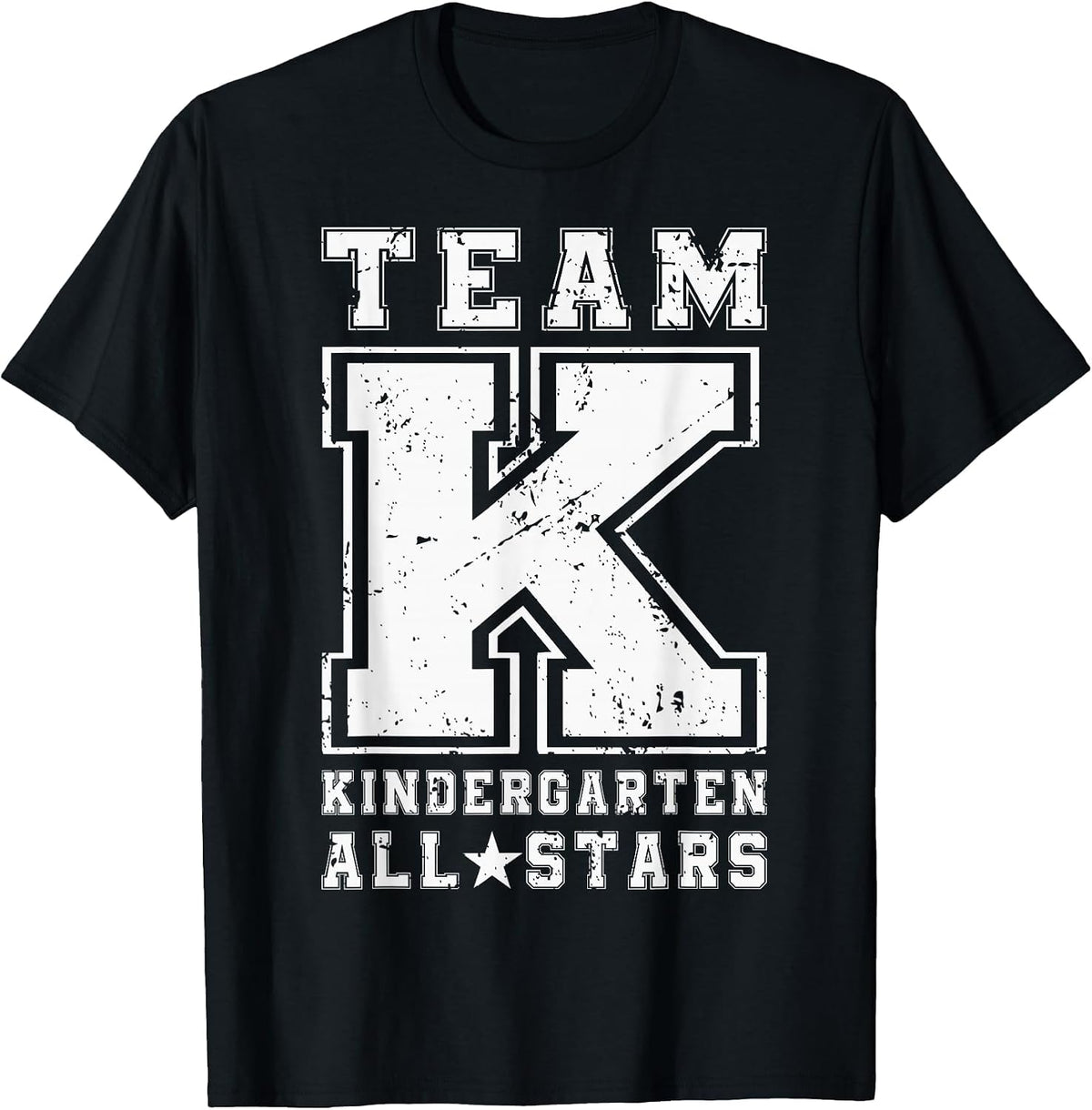 Team K Kindergarten All Stars Tee Teacher Boys Girls Sports T-Shirt - Black