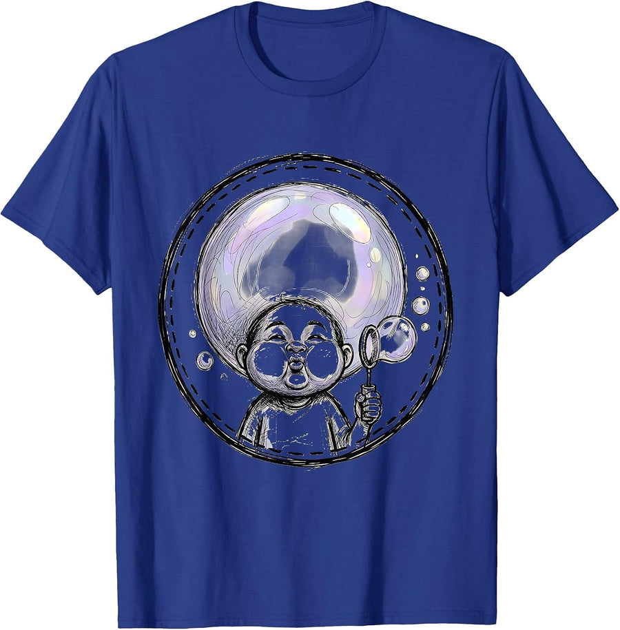 Daycare Teacher Giant Soap Bubble Graphic T-Shirt - Royal Blue