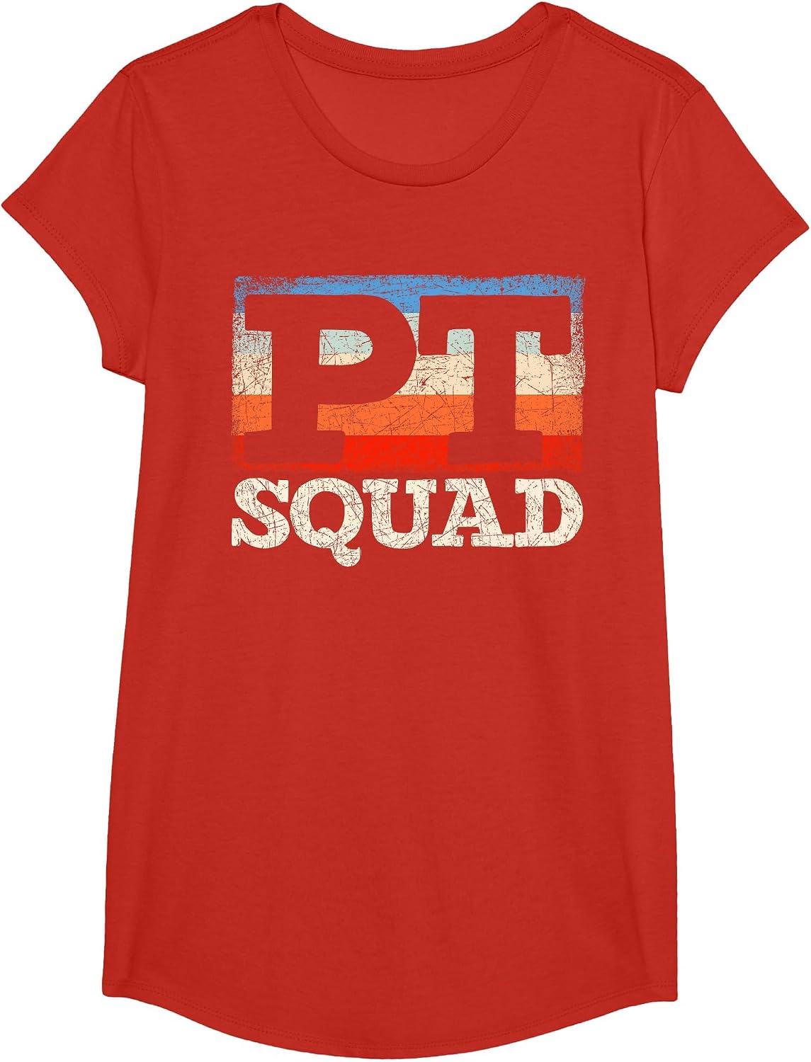Retro Therapist PT Squad Physiotherapy Physical Therapy T-Shirt - Girls Red