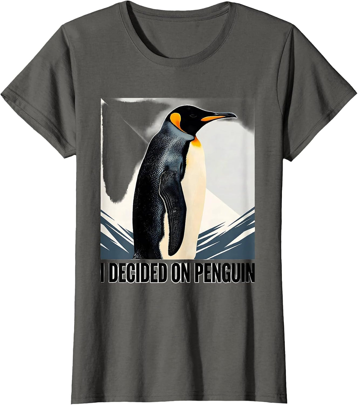 Women's I Decided On Penguin Funny Penguin Lover Animal Humor T-Shirt - Asphalt Grey