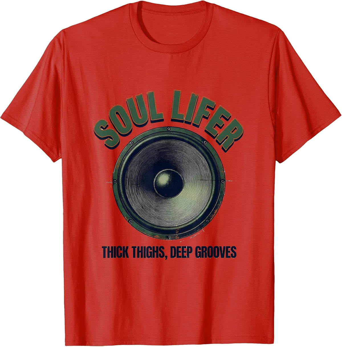 Men's Soul Lifer Thick Thighs Deep Grooves Vintage T-Shirt - Red