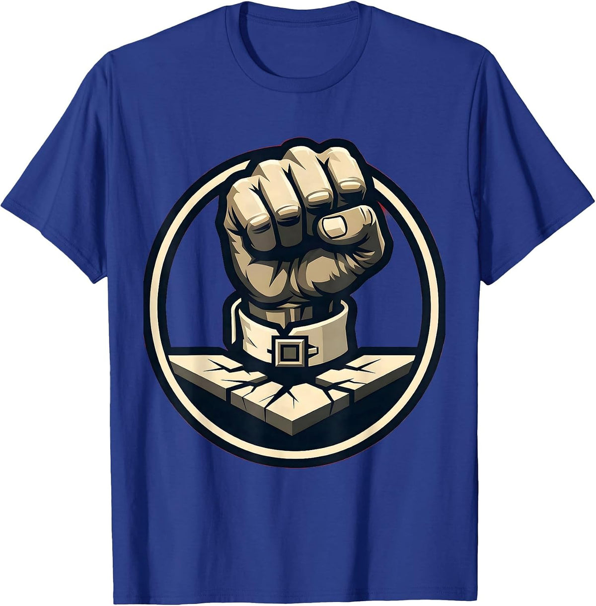 Fist Slam Boardroom Power Graphic T-Shirt - Royal Blue