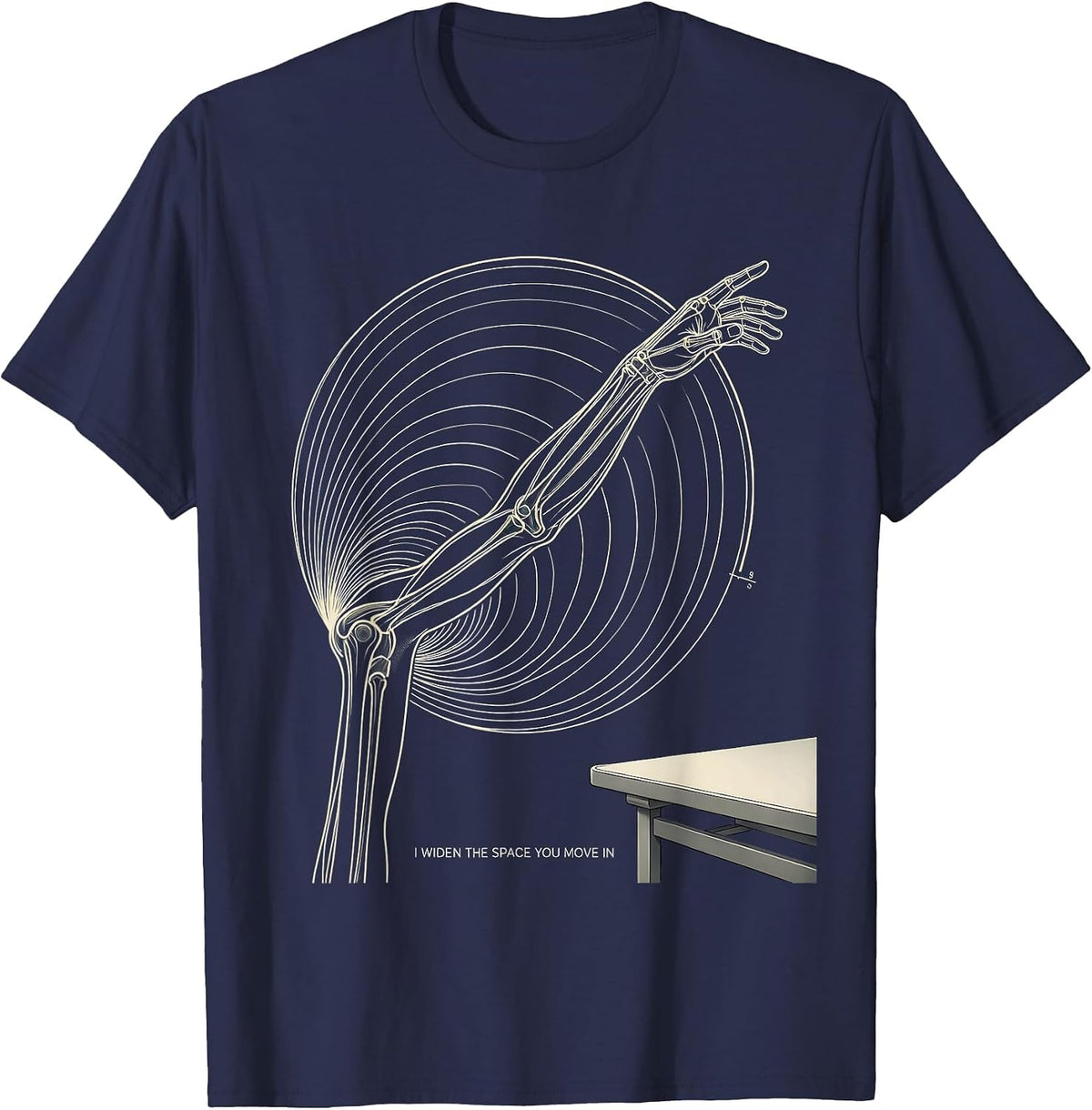 Men's I Widen The Space You Move In Funny Physical Therapist Gift T-Shirt - Navy Blue