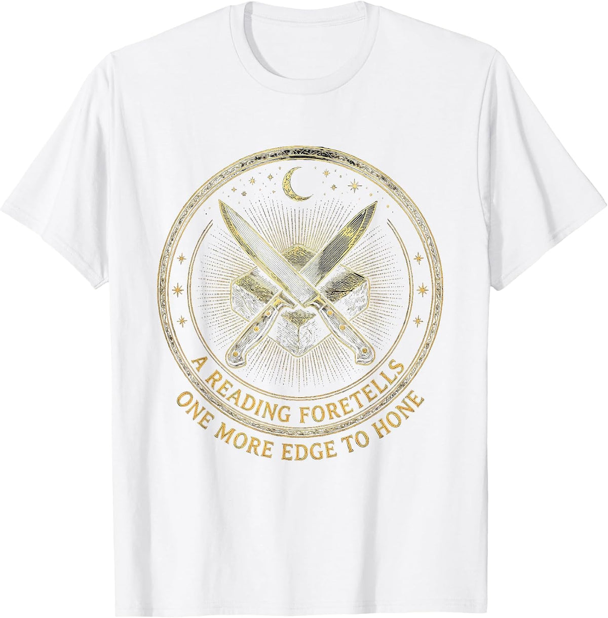 Men's A Reading Foretells: One More Edge To Hone Occult T-Shirt - White