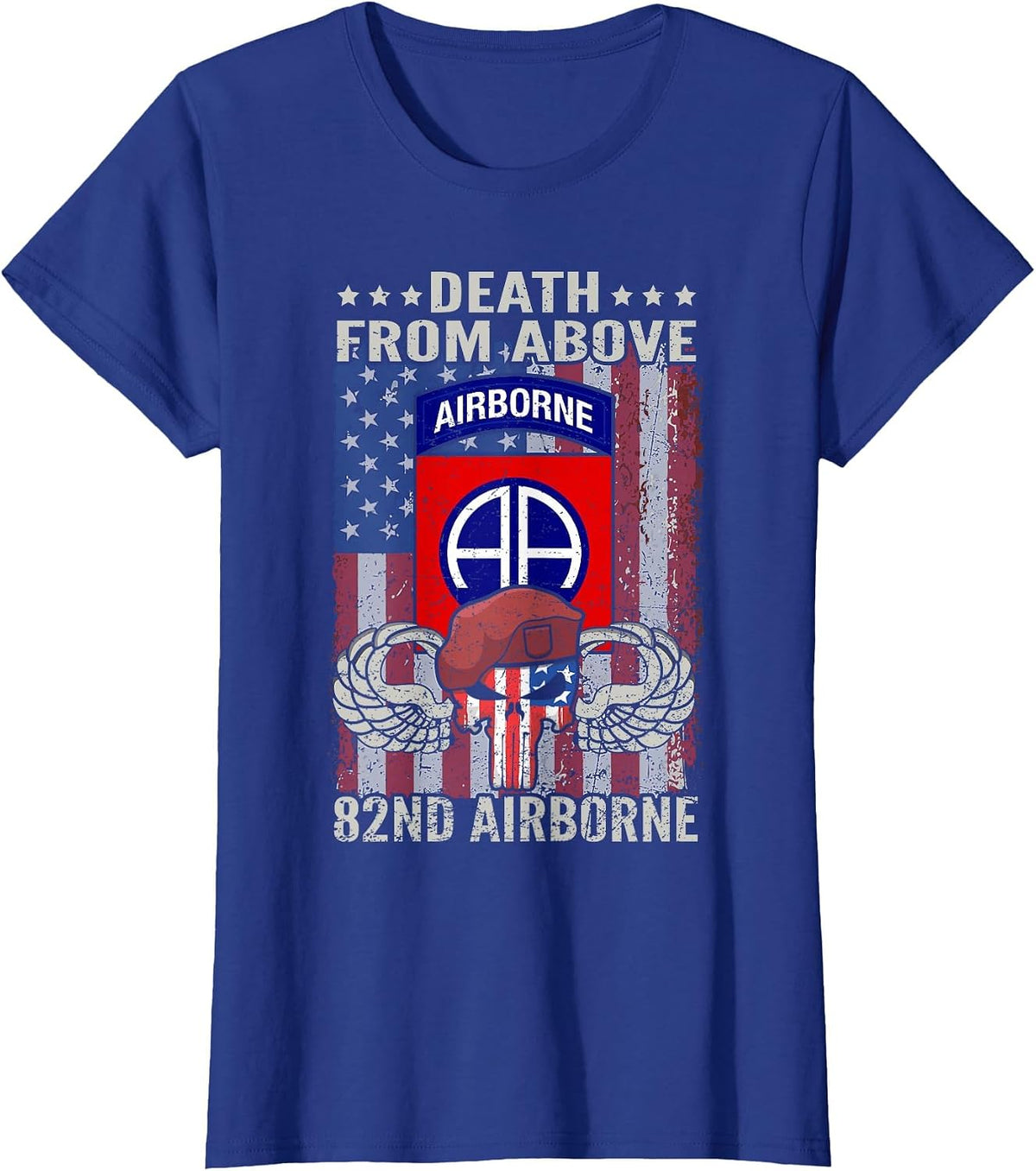 Death from Above USA 82nd Airborne Division Veteran T-Shirt - Royal Blue
