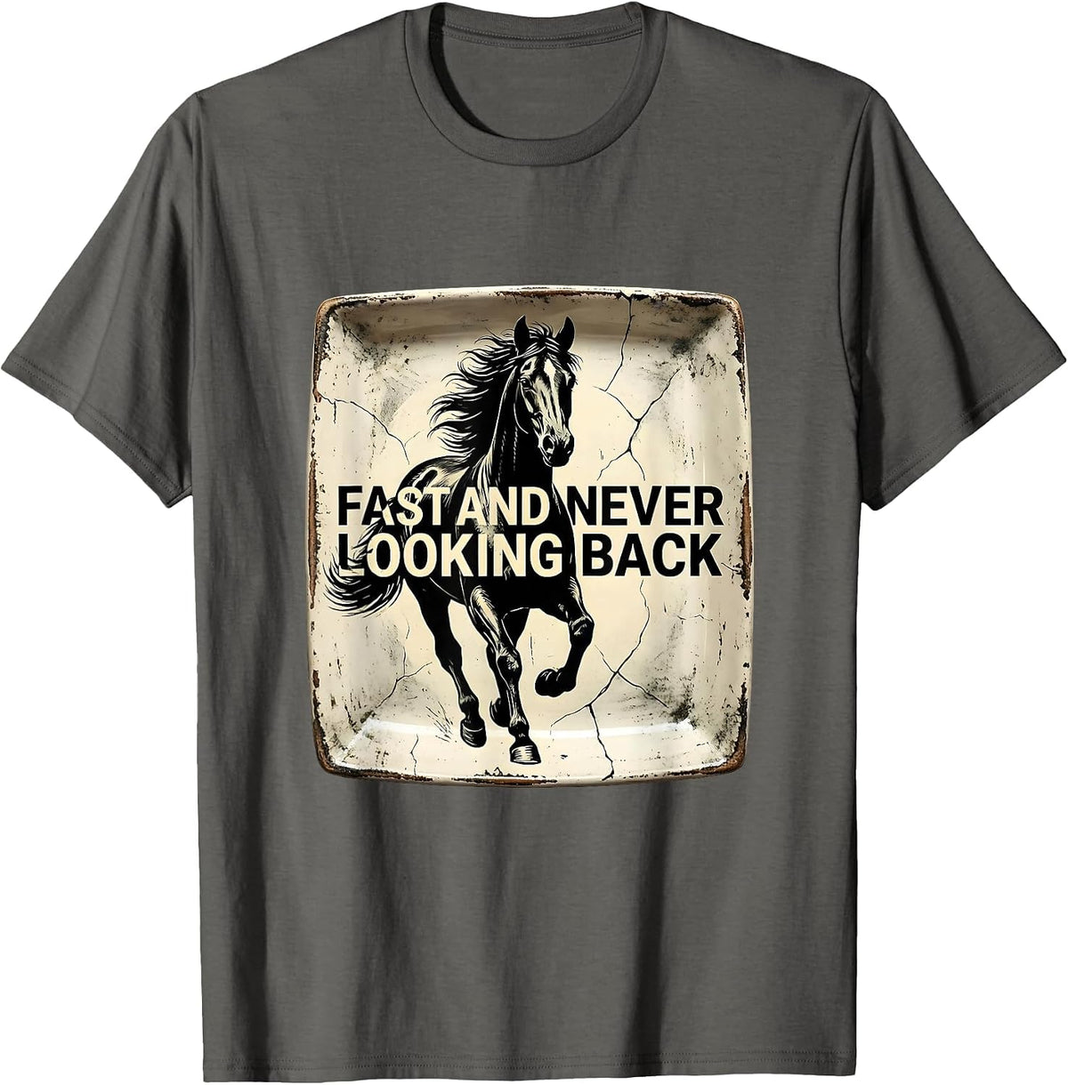 Godspeed Fast and Never Looking Back Design T-Shirt - Asphalt Grey